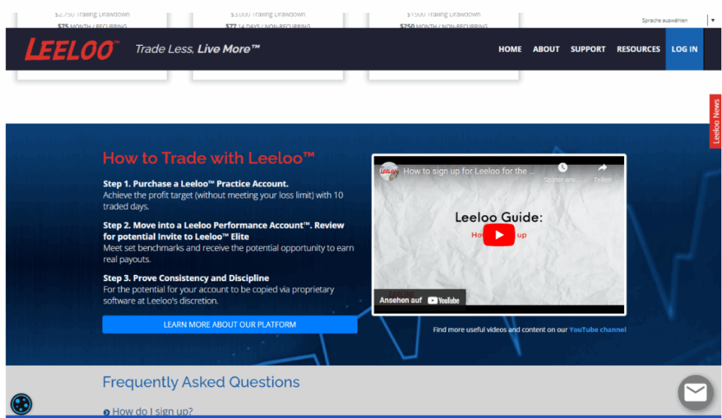 Leeloo Trading proprietary trading platform, challenges, dashboard, and rules - Preview 2